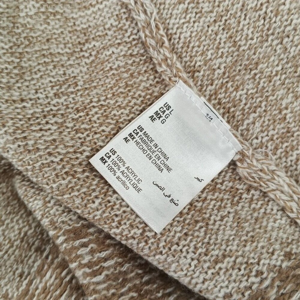 NWT Karen Scott Long Textured Cardigan Sweater LARGE(12-14) Pullover Tan Brown - Picture 14 of 14